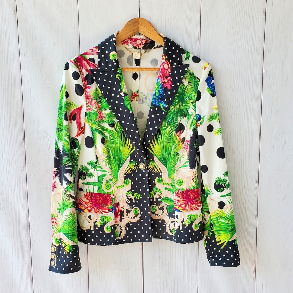 Versace Palm Blazer Polka Dots Jlo Iconic Print